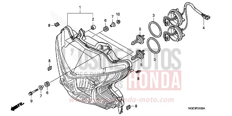 HEADLIGHT for VFR1200F Dual Clutch SEAL SILVER METALLIC (NHA14) from 2010
